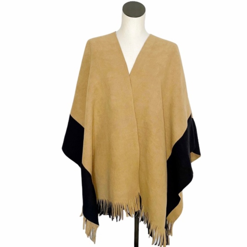 NWT  Rachel Roy Reversible Kimono Sweater Cardigan Cape Poncho Colorblock - Picture 3 of 6